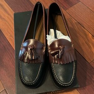 Bass Weejuns Tassel Loafers Black Brown Size 12 CARTER